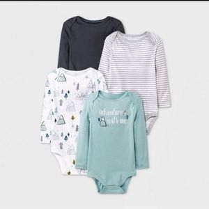 Baby Boys’ 4 pack 💫 Adventure Awaits 💫 long sleeve body suit- Cloud Island